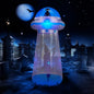 8.8 FT Halloween Inflatable UFO Yard Decoration, Fun Tall Blow Up Yard Decor With Built-in LED Lights And Stand Inside Design For Holiday Party Yard Lawn Garden Decor Indoor Outdoor
