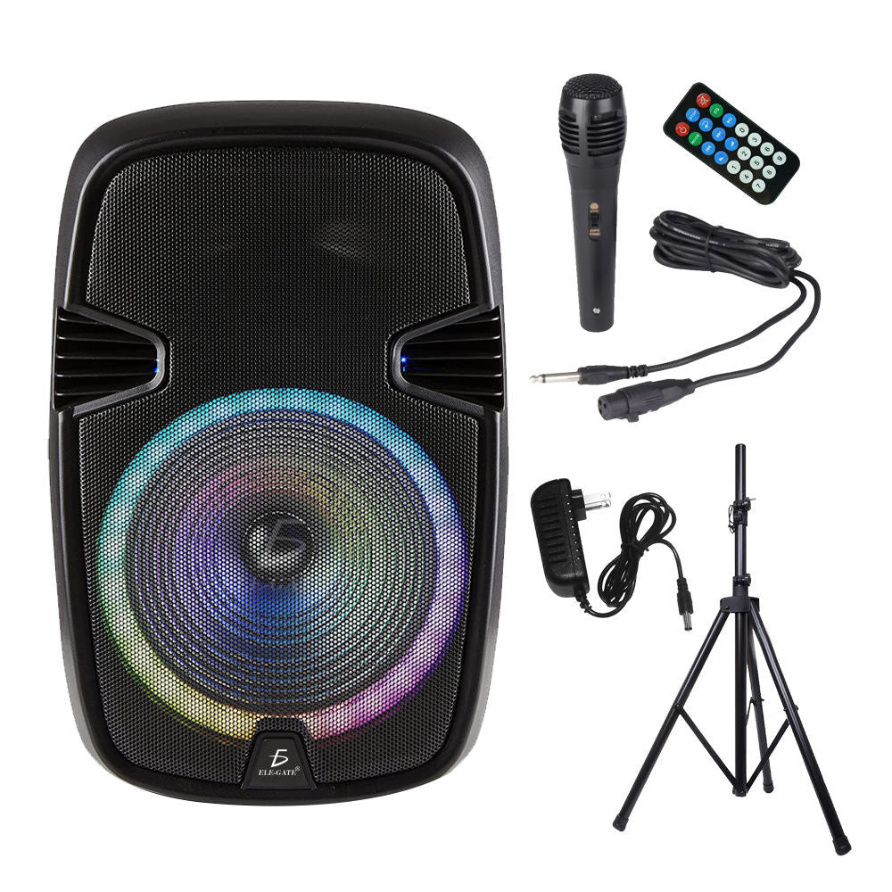 15'' Smart Wireless Bluetooth Speaker With Microphone Stand And Remote Control LED Light